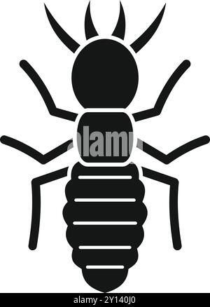 Black silhouette of a big termite insect spreading its legs with a big abdomen Stock Vector