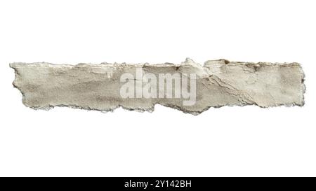 Torn old vintage parchment paper banner on white background with clipping path Stock Photo
