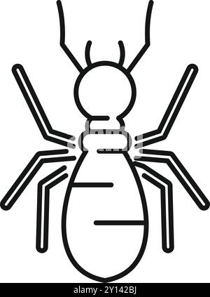 Simple termite icon in outline style, representing wood eating insects and pest control Stock Vector
