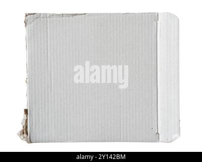 Blank torn white square shaped cardboard packaging isolated on white background with clipping path Stock Photo