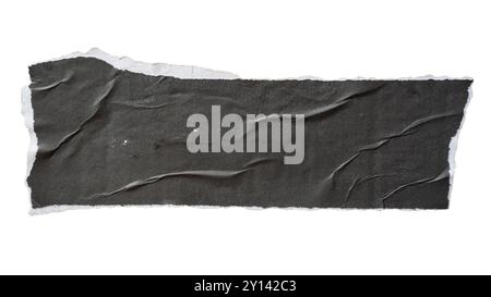 Torn rectangle black paper for using as textbox on white background with clipping path Stock Photo