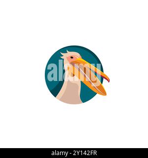 Pelican Bird Vector Template. Pelican Icon Stock Vector