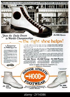 1923 Hood Athletic Footwear Ad Stock Photo