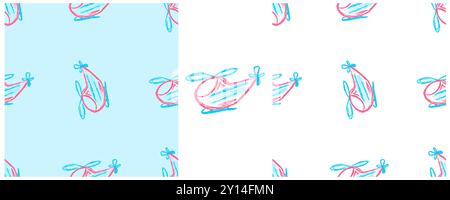 Toys Seamless pattern. Set drawings with wax crayons. Helicopters. Print for cloth design, textile, fabric, wallpaper, wrapping paper Stock Vector