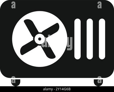 Simple black vector icon representing a conditioner fan cooling system, ideal for websites or apps related to temperature control Stock Vector