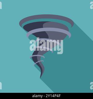 Powerful tornado is wreaking havoc, its funnel swirling with immense force Stock Vector