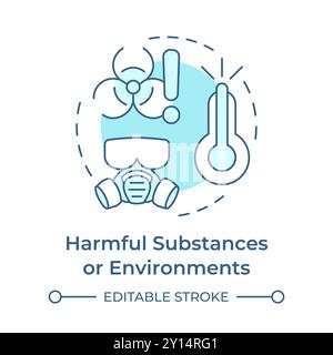 Harmful substances and environments soft blue concept icon Stock Vector