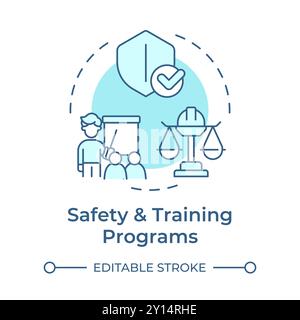 Safety and training programs soft blue concept icon Stock Vector