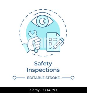 Safety inspections soft blue concept icon Stock Vector