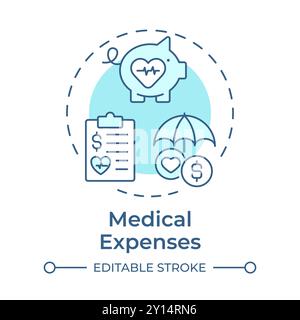 Medical expenses soft blue concept icon Stock Vector