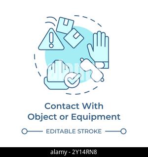 Protective work equipment soft blue concept icon Stock Vector