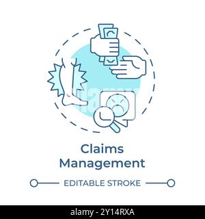 Claims management soft blue concept icon Stock Vector