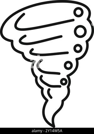 Powerful tornado is wreaking havoc, its funnel cloud spinning violently Stock Vector