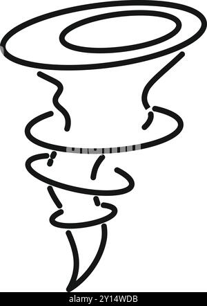 Hurricane spinning with strong wind forming a dangerous air funnel Stock Vector