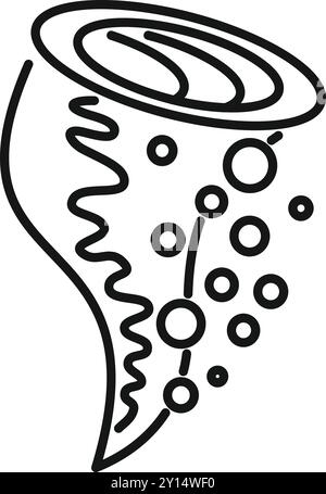 Bacteria lactobacillus forming colonies and spreading probiotics, outline icon design Stock Vector