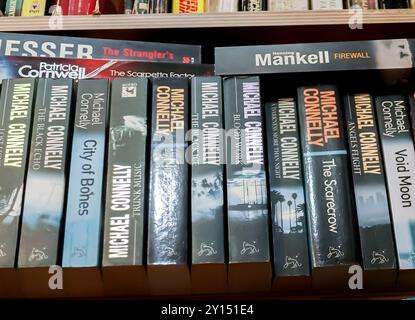 Michael Connelly books on shelf Stock Photo