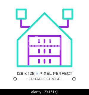 Data warehouse two color line icon Stock Vector