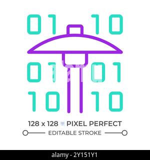 Data mining two color line icon Stock Vector