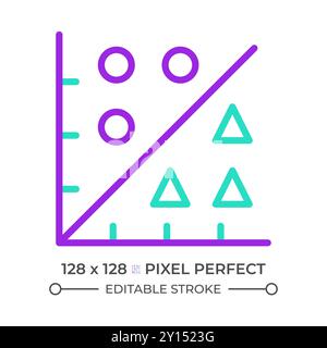Regression analysis two color line icon Stock Vector