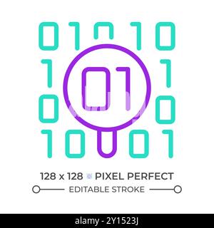 Data analysis two color line icon Stock Vector