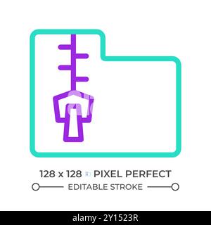 Data compression two color line icon Stock Vector