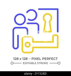 Problem solving two color line icon Stock Vector