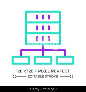 Database two color line icon Stock Vector