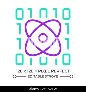 Scientific data mining two color line icon Stock Vector