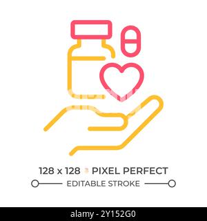 Medical donation two color line icon Stock Vector