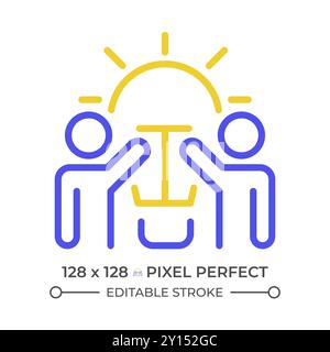 Generating ideas two color line icon Stock Vector