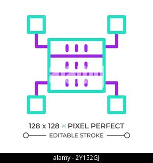 Data set two color line icon Stock Vector