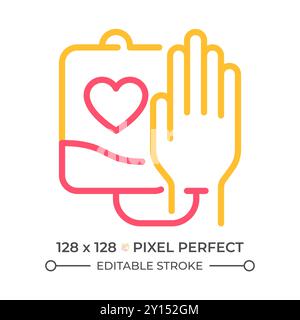 Blood donation two color line icon Stock Vector