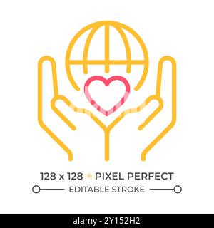 Charitable organization two color line icon Stock Vector