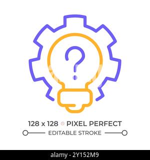 Creative question two color line icon Stock Vector