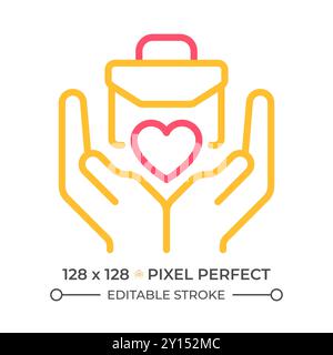 Social responsibility two color line icon Stock Vector