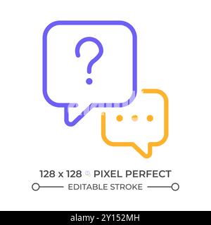 Interview question two color line icon Stock Vector