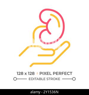 Organ donation two color line icon Stock Vector