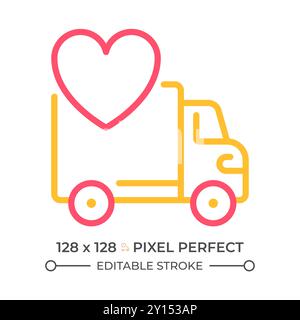 Vehicle donation two color line icon Stock Vector