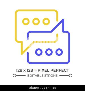 Sharing opinions two color line icon Stock Vector