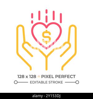 Philanthropy two color line icon Stock Vector