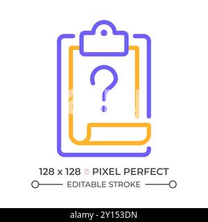 Task question two color line icon Stock Vector