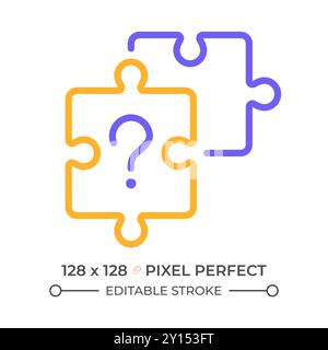 Unsolved question two color line icon Stock Vector
