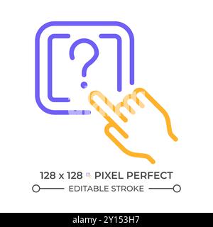 Question button two color line icon Stock Vector