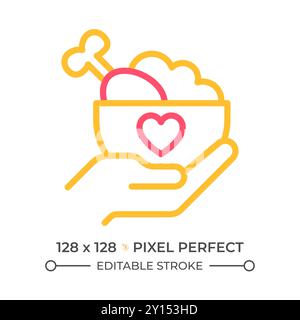 Food donation two color line icon Stock Vector