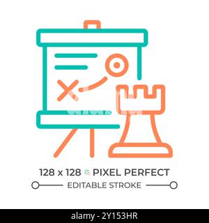 Business strategy two color line icon Stock Vector