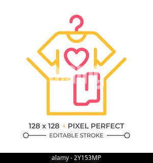 Clothes donation two color line icon Stock Vector