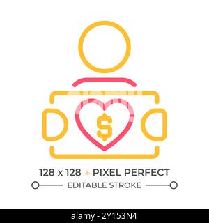 Fundraiser two color line icon Stock Vector