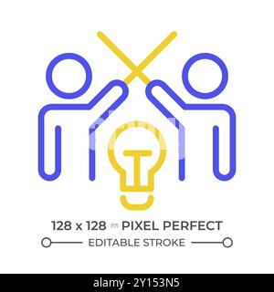 Conflict management two color line icon Stock Vector