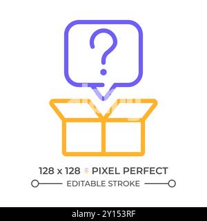 Out-of-the-box question two color line icon Stock Vector