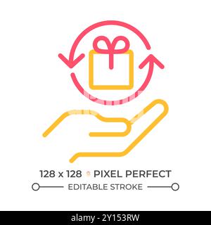 Gift economy two color line icon Stock Vector